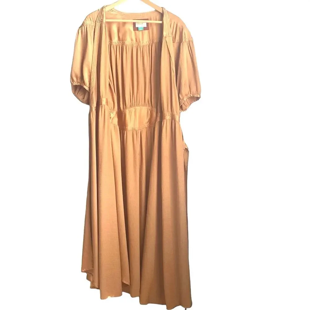 Anthropologie Maeve Gold Midi Dress - Picture 8 of 14